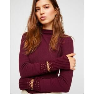 NWT Free People Burgundy XS Metal Cuff Thermal